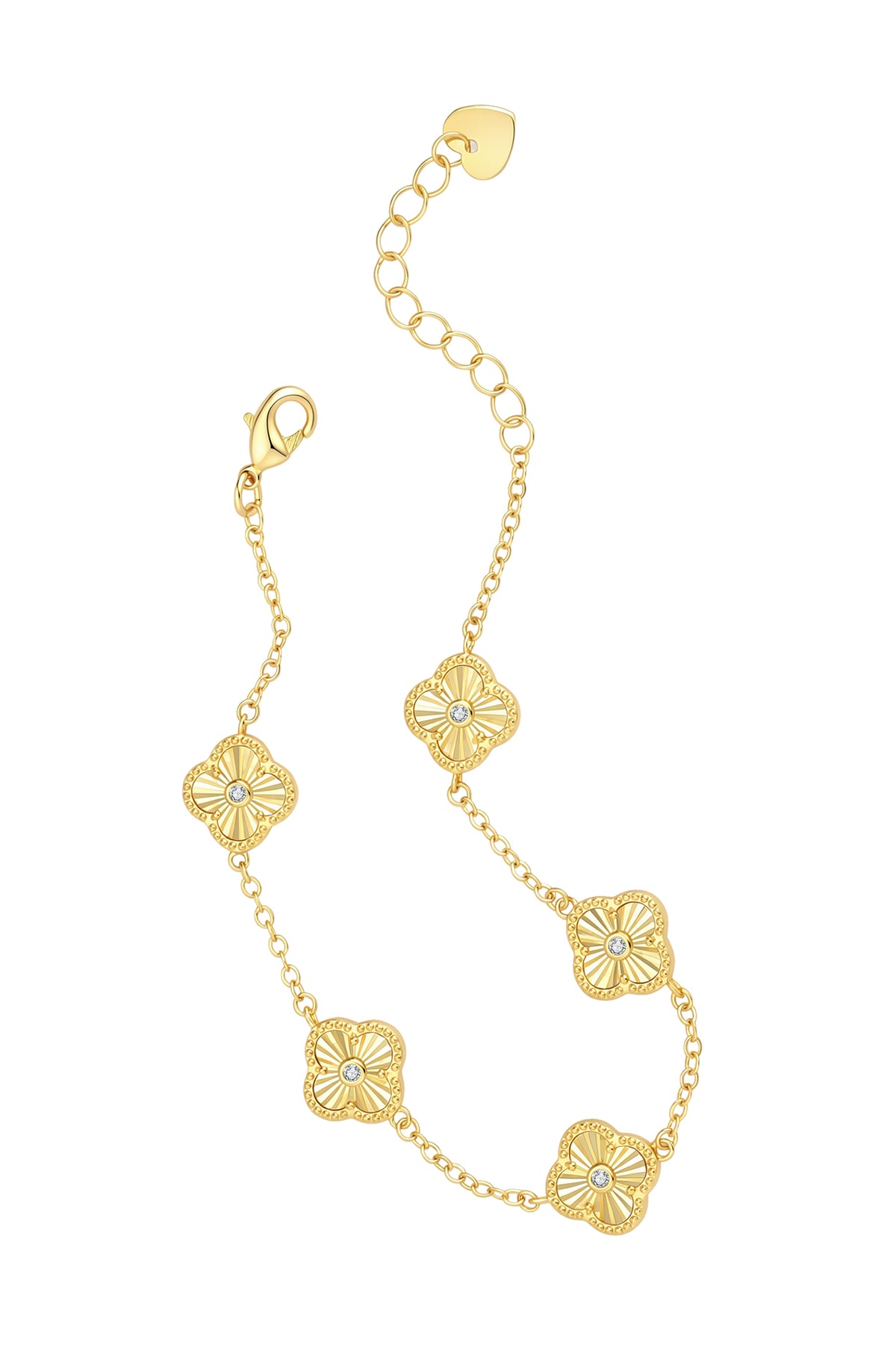 Diamond Clover Armband 0.10ct Lab Grown Diamant Goldplated