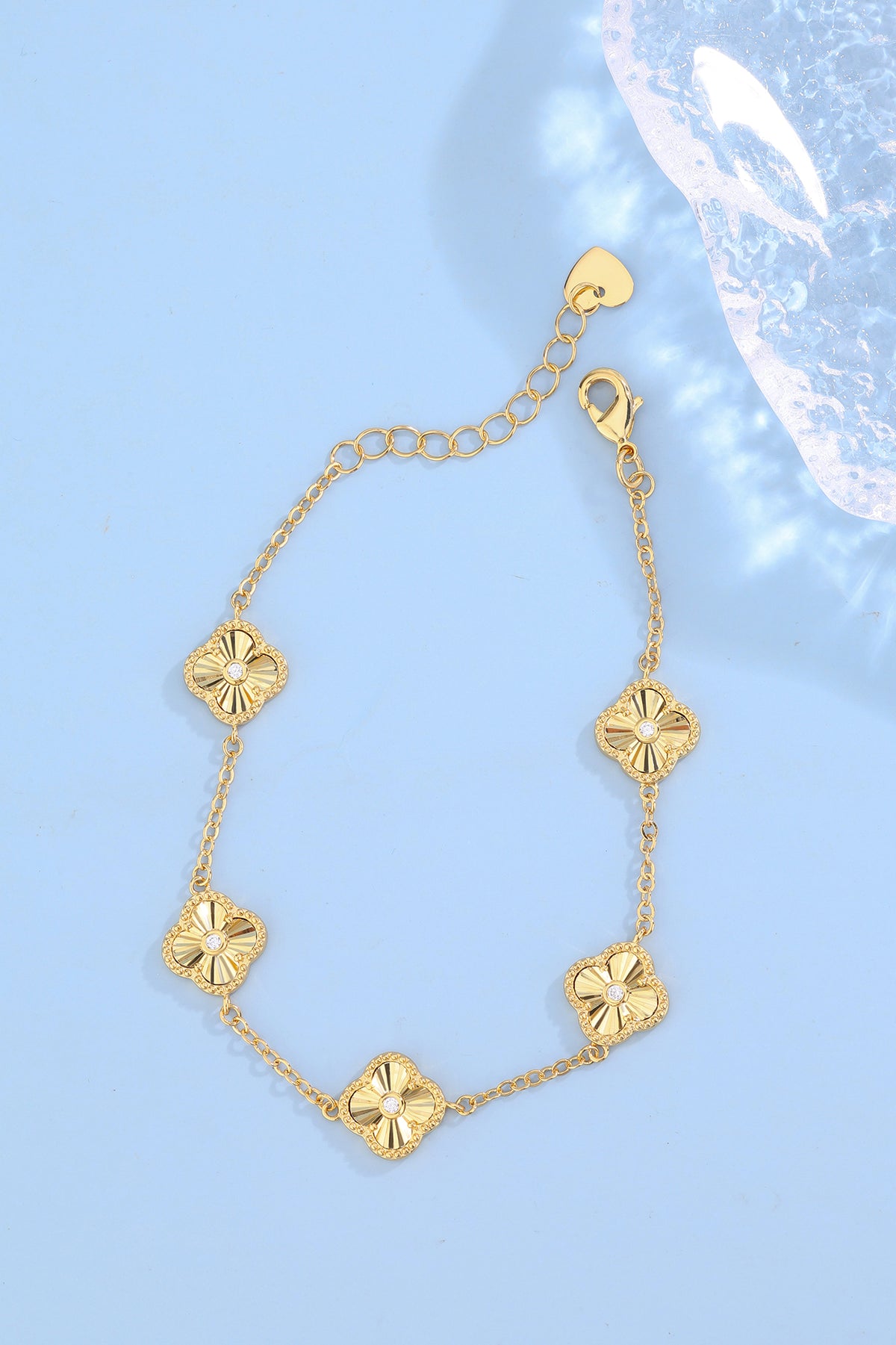 Diamond Clover Armband 0.10ct Lab Grown Diamant Goldplated