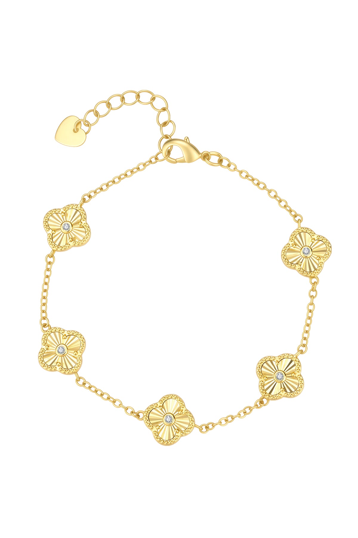 Diamond Clover Armband 0.10ct Lab Grown Diamant Goldplated