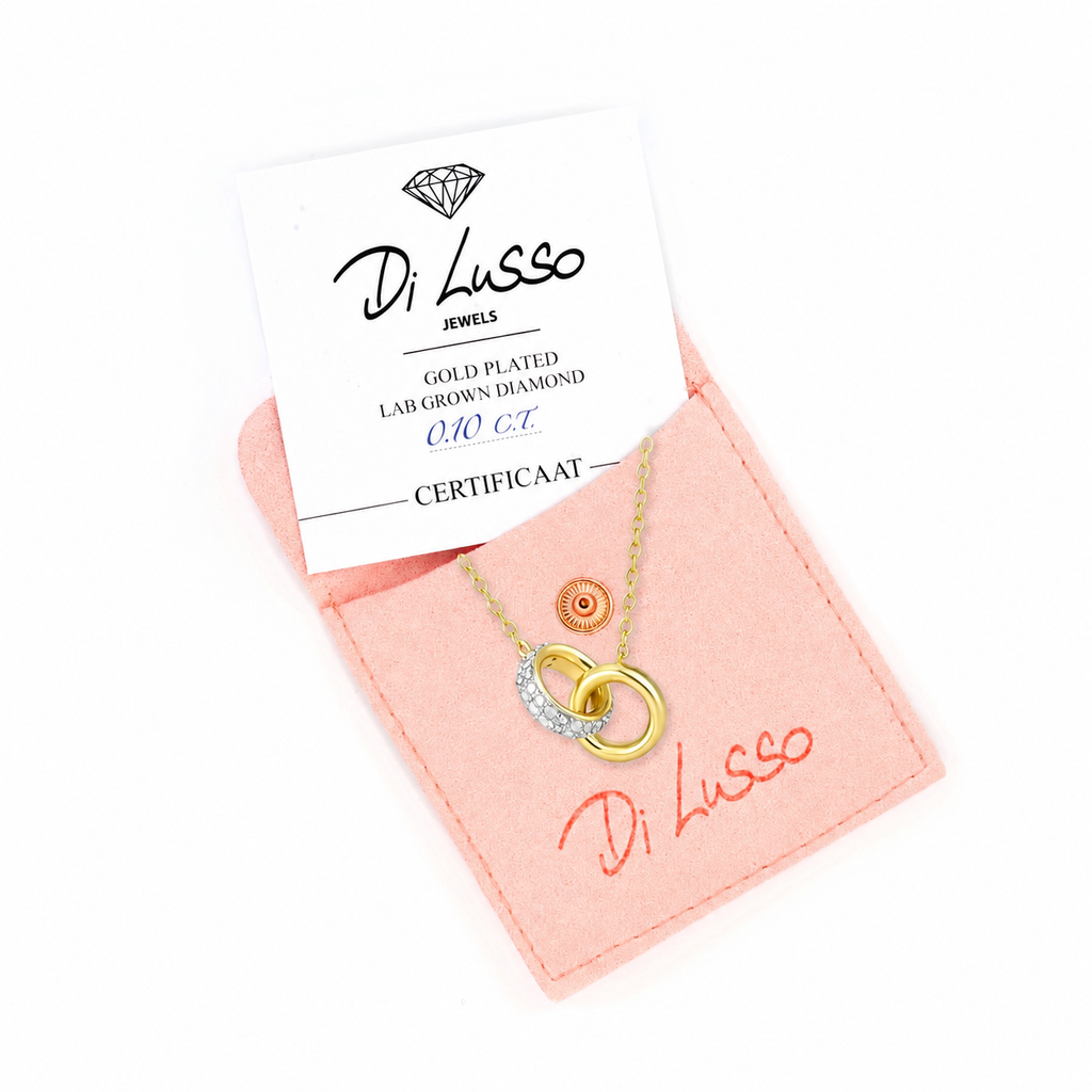 Cirkel Collier 0.10ct Lab Grown Diamant Goldplated - Di Lusso