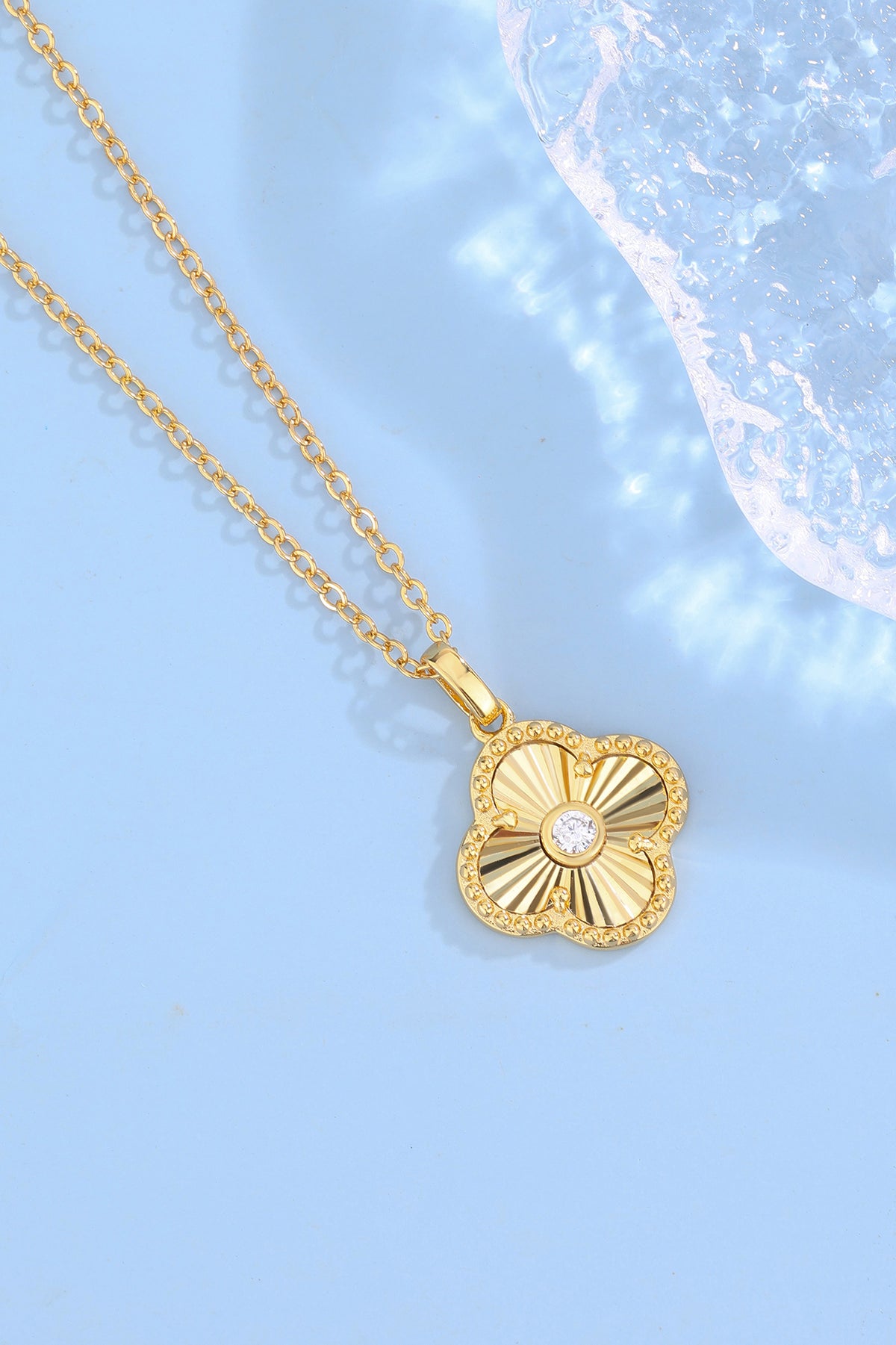 Diamond Clover Collier 0.10ct Lab Grown Diamant Goldplated