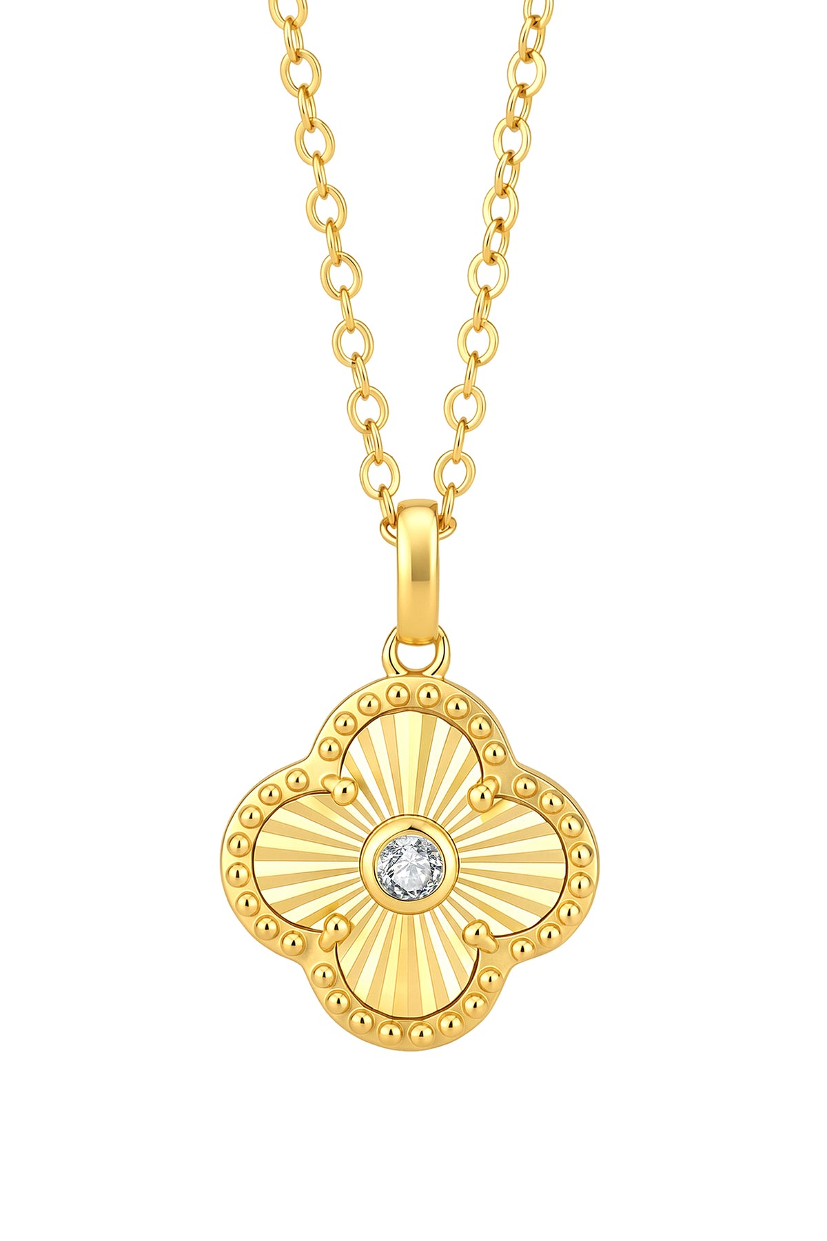 Diamond Clover Collier 0.10ct Lab Grown Diamant Goldplated