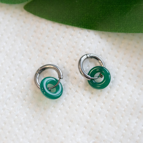 Boucles d'oreilles en forme de donut Ruby