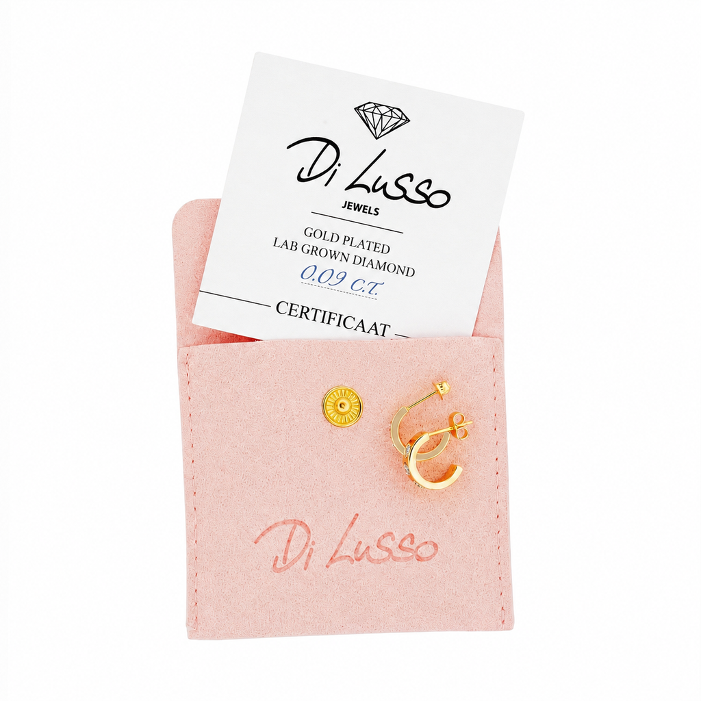 True Love Oorbellen 0.09ct Lab Grown Diamant goldplated - Di Lusso