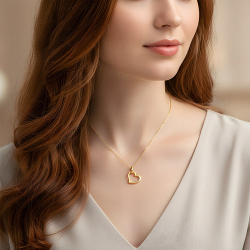 Hart hanger 18k goldplated met collier 0.10ct Lab Grown Diamant - Di Lusso