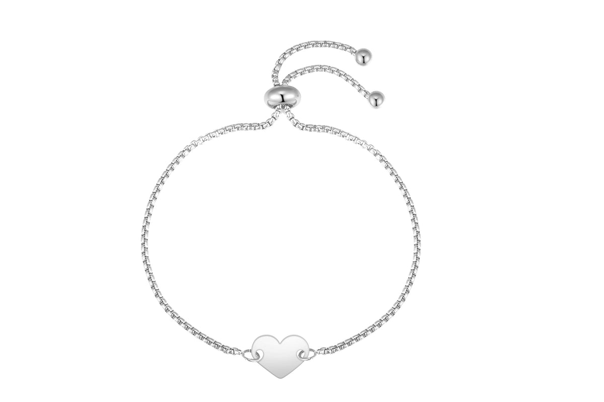 Stainless steel armband met hartje - Di Lusso
