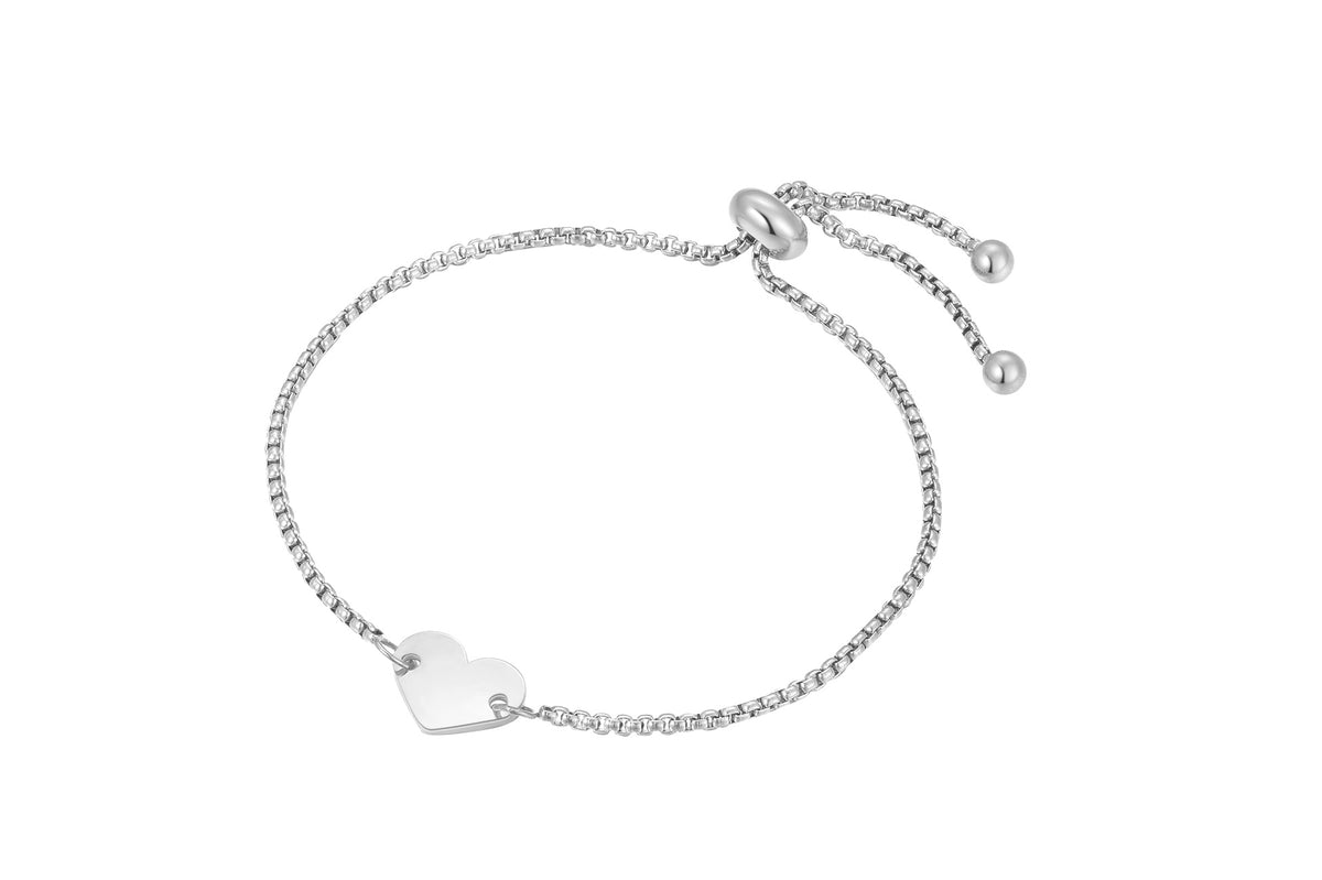 Stainless steel armband met hartje - Di Lusso
