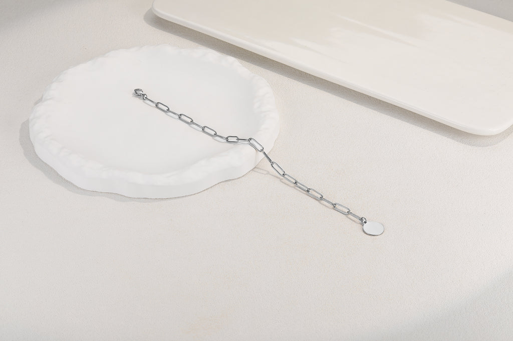 Stainless steel armbandje met ronde bedel