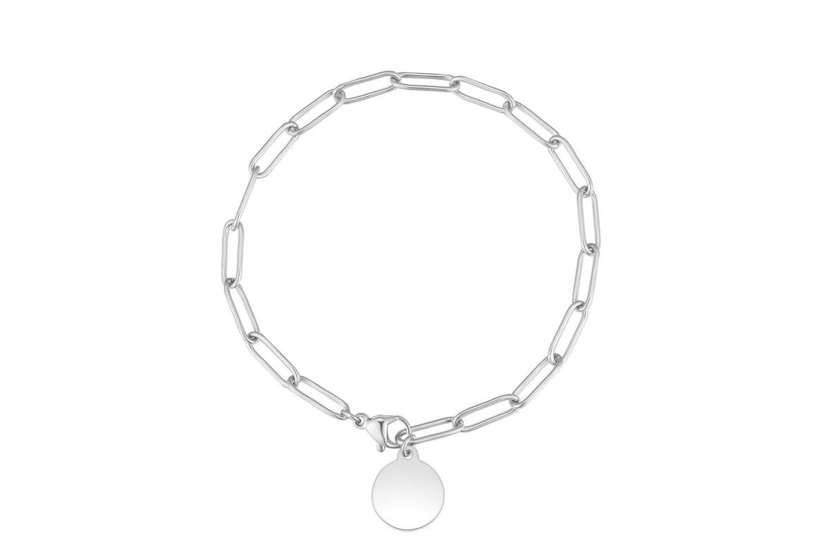 Stainless steel armbandje met ronde bedel - Di Lusso