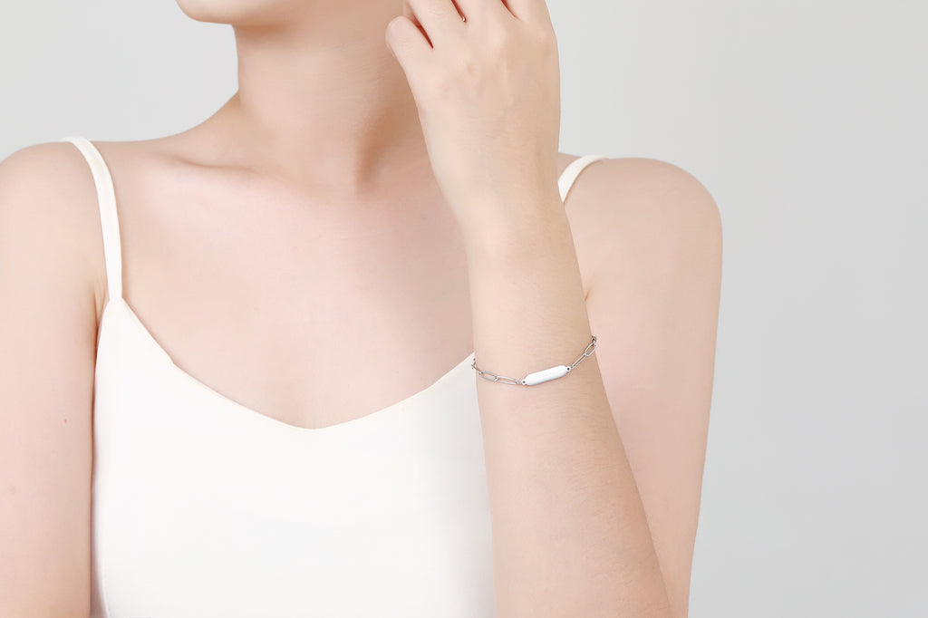 Stainless steel armbandje met plaatje