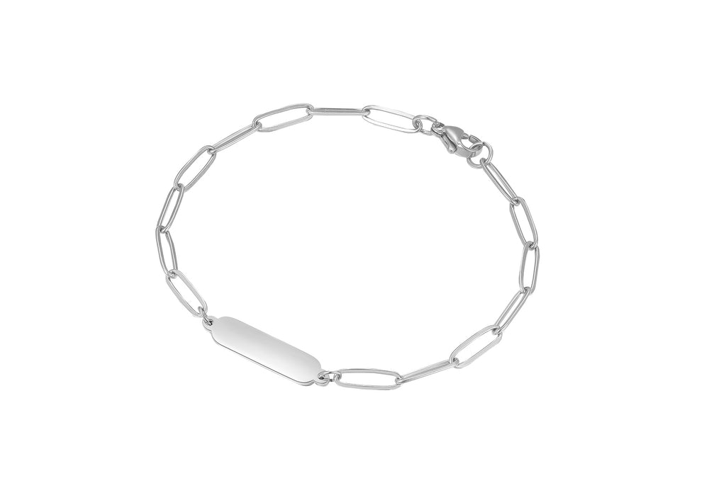 Stainless steel armbandje met plaatje