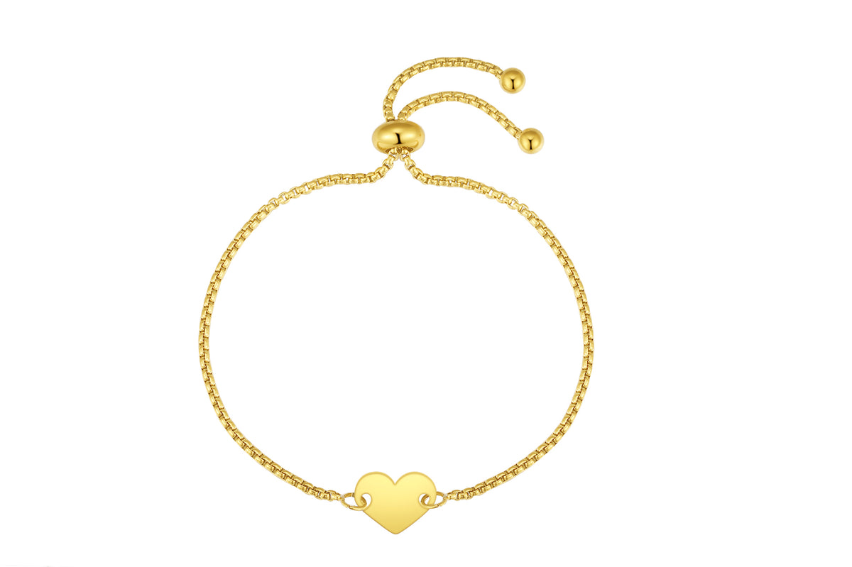 Stainless steel armband met hartje goldplated - Di Lusso