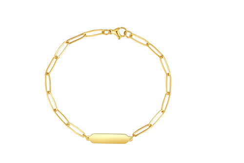 Stainless steel armbandje met plaatje goldplated