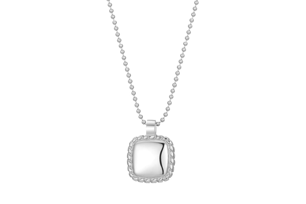 Stainless steel collier met vierkante hanger