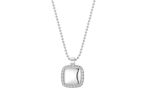 Stainless steel collier met vierkante hanger