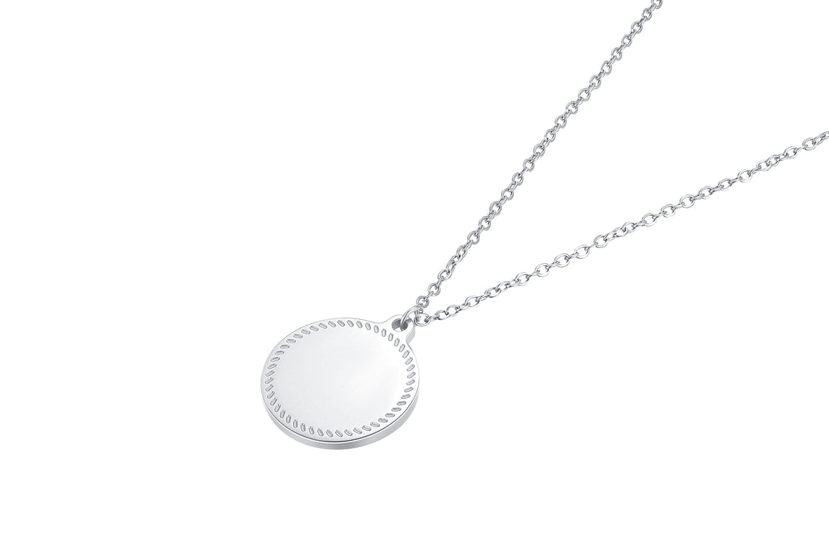 Stainless steel collier met ronde hanger - Di Lusso
