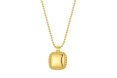 Stainless steel collier met vierkante hanger goldplated