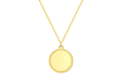 Stainless steel collier met ronde hanger goldplated - Di Lusso
