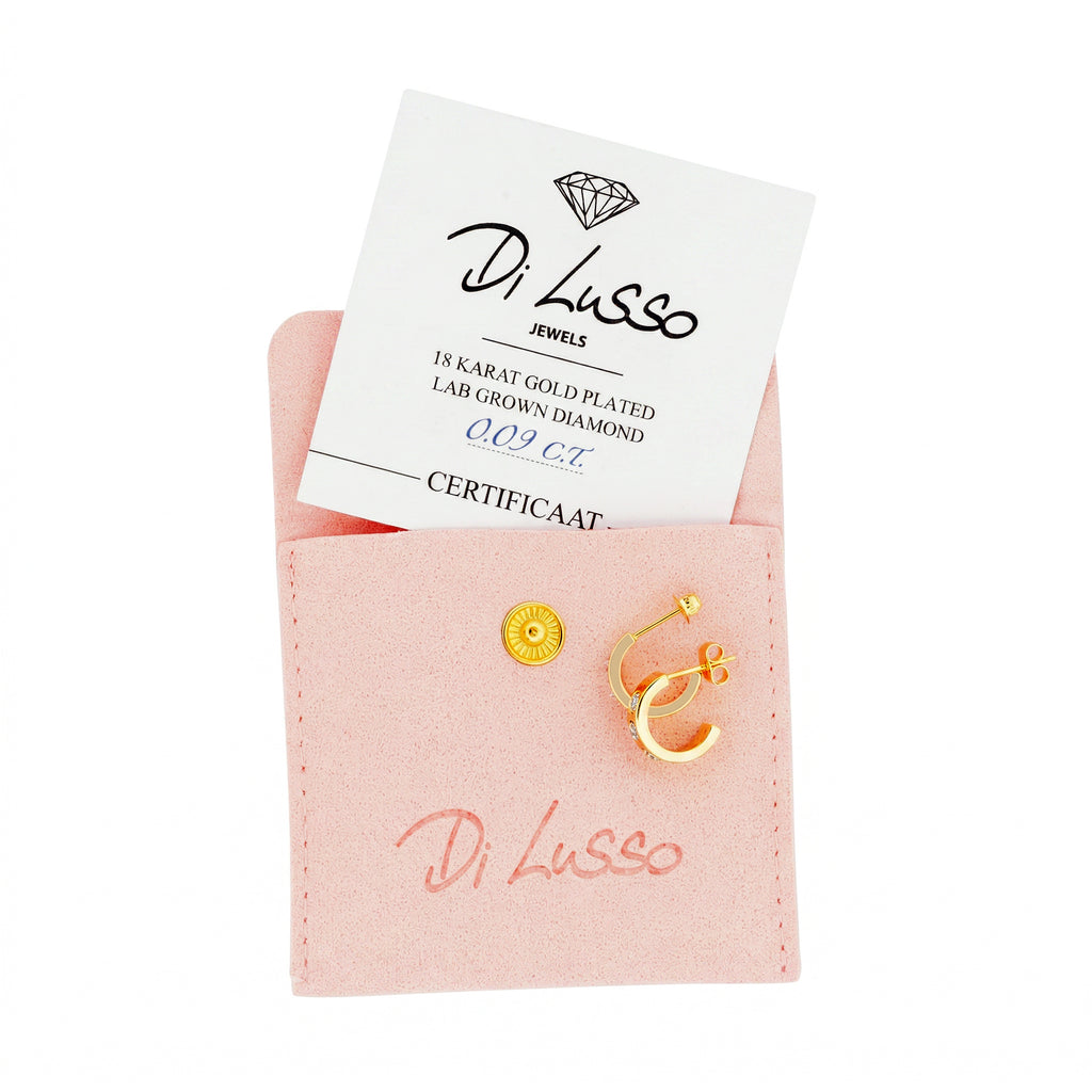 True Love Oorbellen 0.09ct Lab Grown Diamant 18k goldplated - Di Lusso