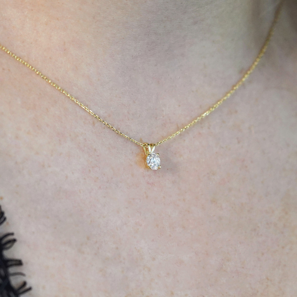 14K Gouden Hanger – 0.25ct Lab Grown Diamant - Di Lusso