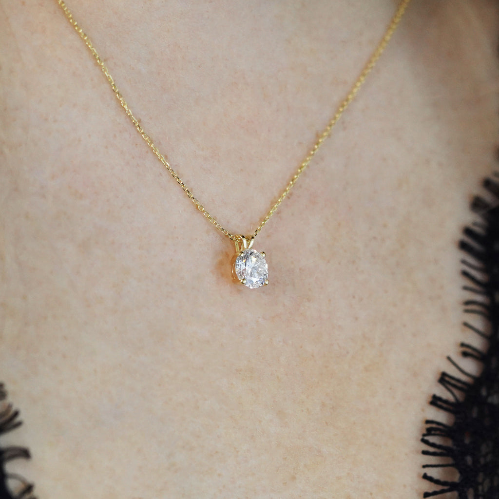 14K Gouden Collier met hanger – 1.00 ct Lab Grown Diamant