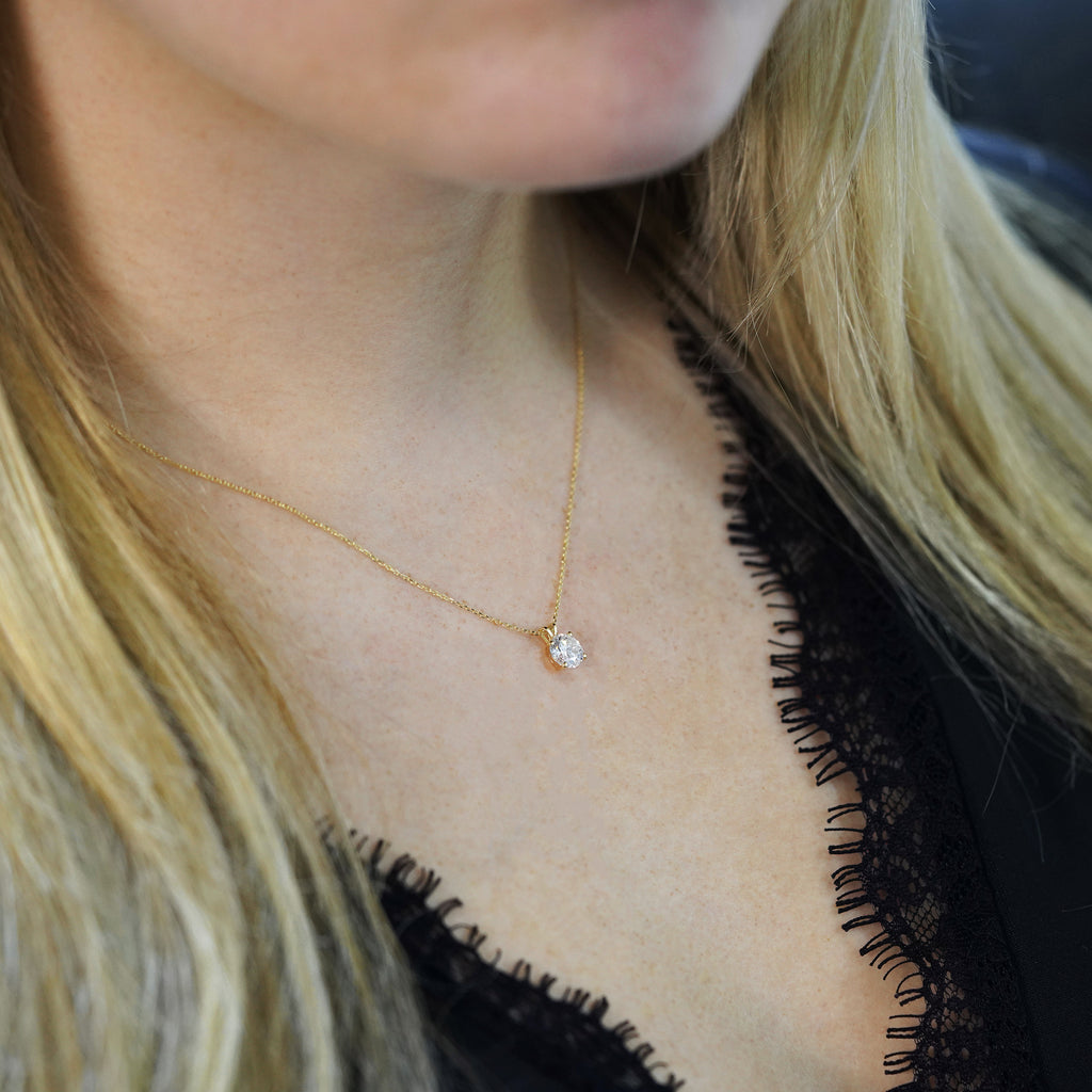 14K Gouden Collier met hanger – 1.00 ct Lab Grown Diamant