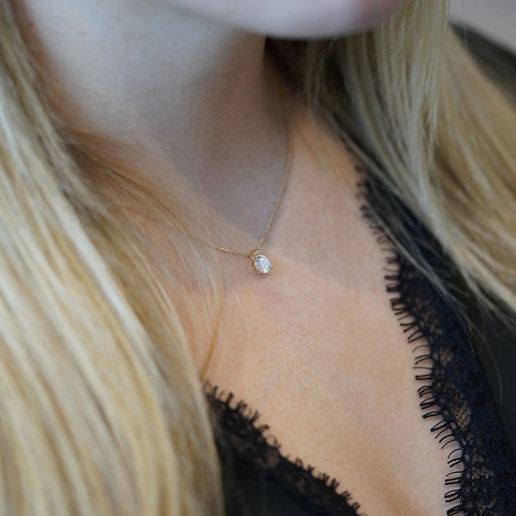 14K Gouden Hanger  – 0.70 ct Lab Grown Diamant - Di Lusso