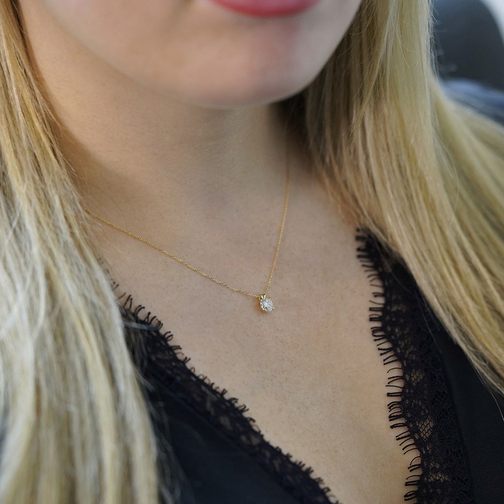 14K Gouden Collier met hanger – 0.40 ct Lab Grown Diamant