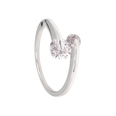 Sterling zilveren ring Kesia met twee cubic zirkonia's