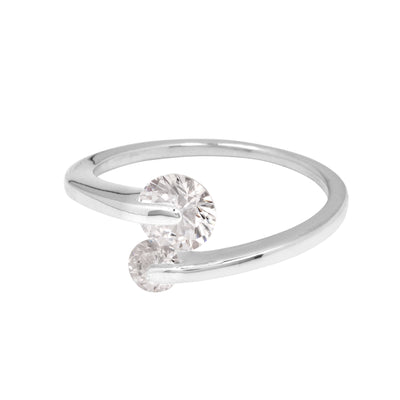 Sterling zilveren ring Kesia met twee cubic zirkonia's