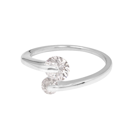Sterling zilveren ring Kesia met twee cubic zirkonia's