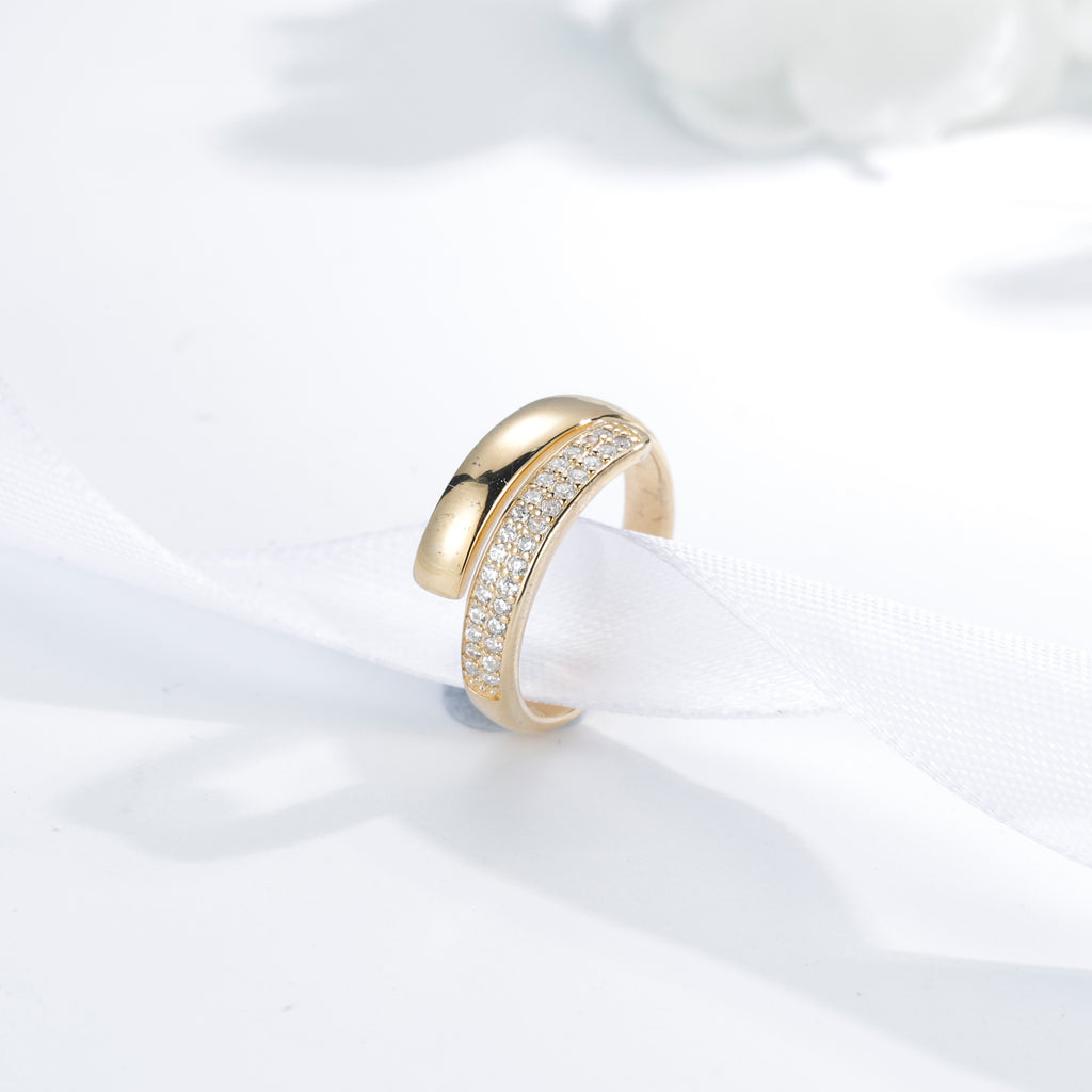 Sterling zilveren ring gold plated - Di Lusso