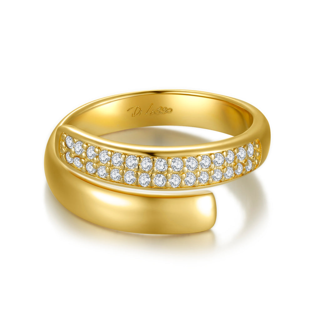 Sterling zilveren ring gold plated - Di Lusso