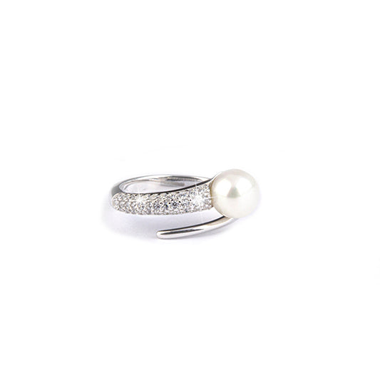 zilveren multimaat ring met parel - DiLusso Jewels